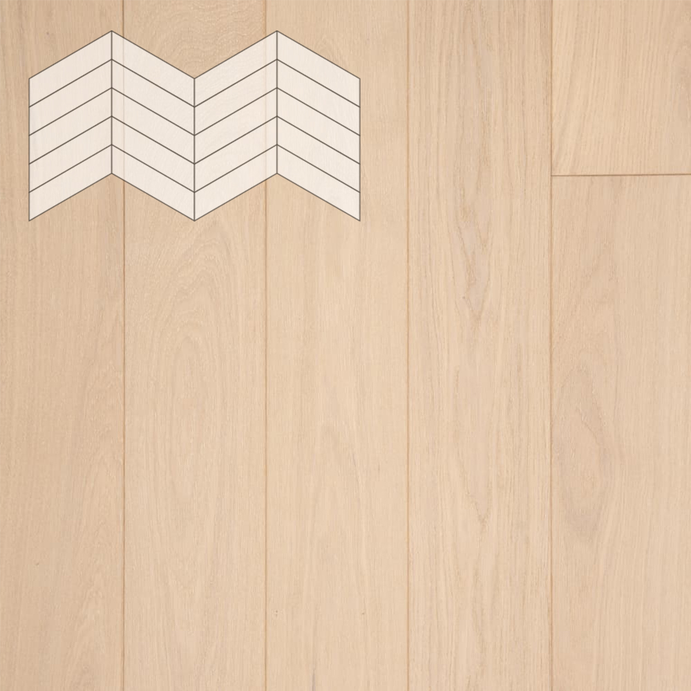 Паркет Елка Французская Lab Arte Chevron Дуб Селект Лана лак 400/348х90х14/3/60°