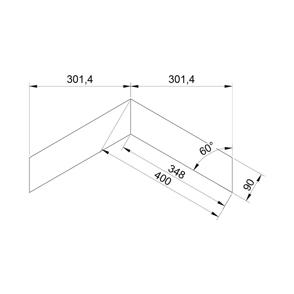 Паркет Елка Французская Lab Arte Chevron Дуб Селект Табак лак 400/348х90х14/3/60°