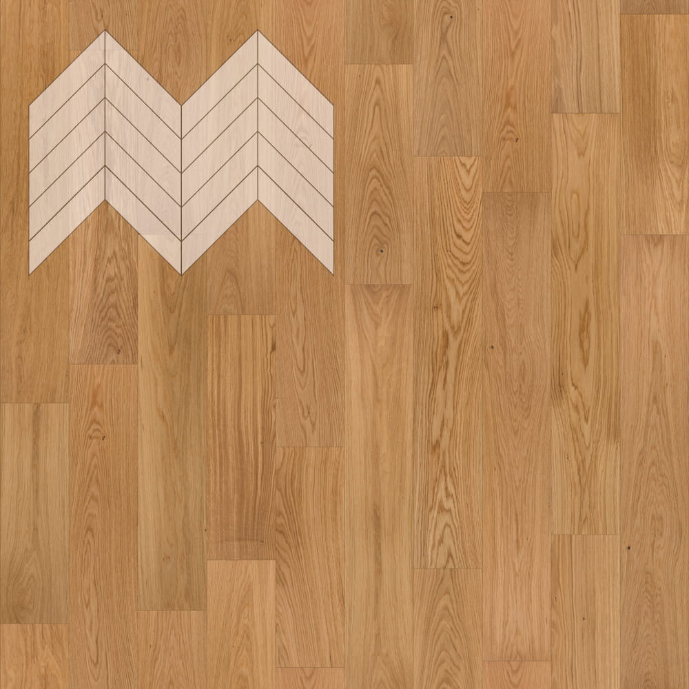 Паркет Елка Французская Lab Arte Chevron Дуб Рустик Прозрачное масло 600/490х110х14/3/45°