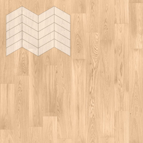 Паркет Елка Французская Lab Arte Chevron Дуб Натур Блонд лак 400/328х125х14/3/60° в интерьере