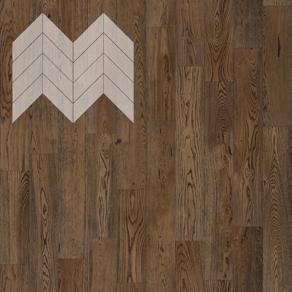 Паркет Елка Французская Lab Arte Chevron Дуб Селект Затертый лак 600/450х150х14/3/45°