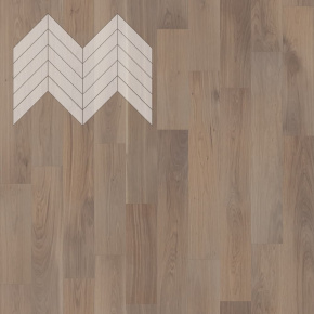 Паркет Елка Французская Lab Arte Chevron Дуб Селект Беж лак 600/490х110х14/3/45° в интерьере