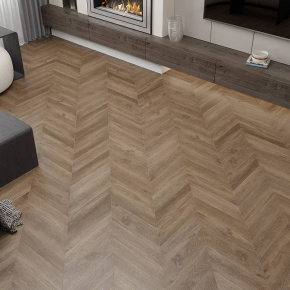 Ламинат ПВХ Alpine Floor Макадамия Chevron SPC ECO 18-5*** в интерьере